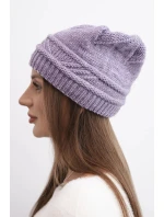 Dámská zimní čepice z vlny a s vzorem fialová model 21817817 - K-Fashion Dámská zimní čepice z vlny a s vzorem fialová model 21817817 - K-Fashion