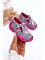 Sandałki Papcie Wiewiórki Befado 213P137 Szaro-Różowe