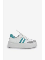 model 21684263 Kožené Nízké Tenisky Dámské Na Platformě Bílé - Zazoo