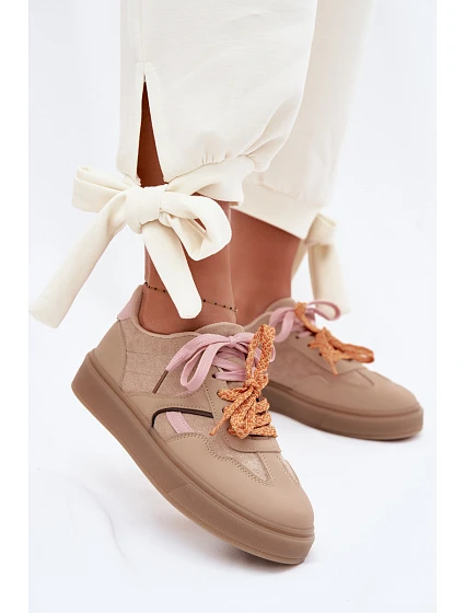 Dámské Tenisky S Světle Hnědé model 22095307 - Boto Dámské Tenisky S Světle Hnědé model 22095307 - Boto
