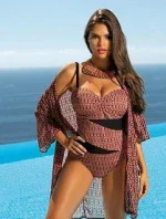 Dámske pareo 11 D80SZ-7 čierna-vzor - Self