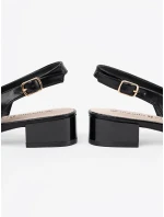 Zajímavé sandály dámské černé na širokém podpatku Zajímavé sandály dámské černé na širokém podpatku