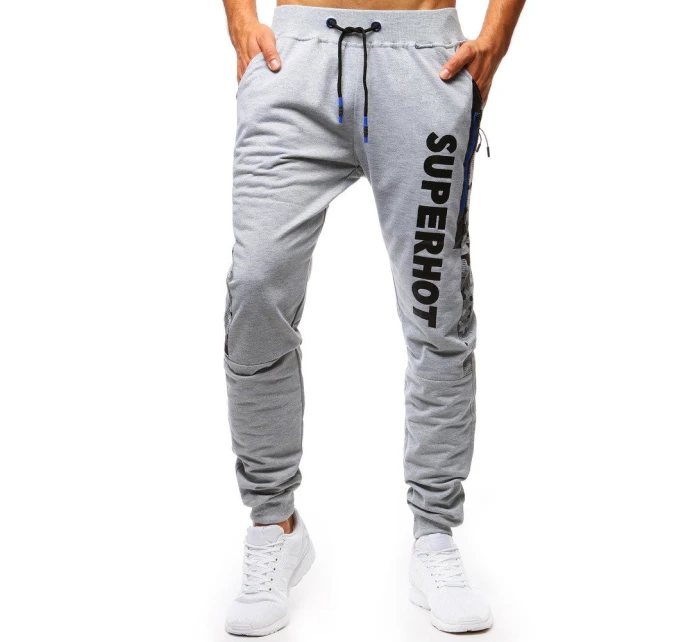 Pánské světle šedé teplákové kalhoty model 21964151 - Dstreet