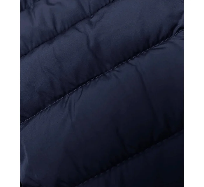 Tmavě modrá dámská prošívaná bunda s kapucí model 18930910 - J.STYLE