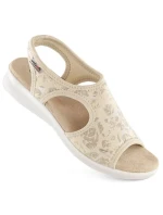 Dámske pohodlné sandále slip-on béžovej farby Unisoft 7196