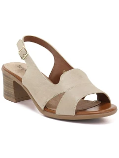 Dámske kožené sandále béžovej farby Sergio Leone SK578-S