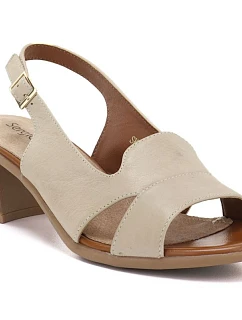 Dámske kožené sandále béžovej farby Sergio Leone SK578-S