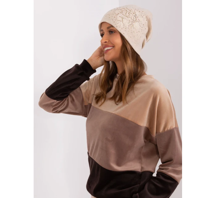 Czapka AT CZ model 18985096 jasny beżowy - FPrice