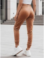 Dámske velúrové tepláky hnedé Dstreet UY2838