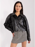 Krátká černá dámská bunda z imitace kůže model 20970138 - Factory Price Krátká černá dámská bunda z imitace kůže model 20970138 - Factory Price