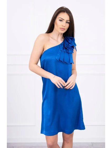 Šaty s mašlí na model 18744288 v chrpově modré barvě - K-Fashion Šaty s mašlí na model 18744288 v chrpově modré barvě - K-Fashion