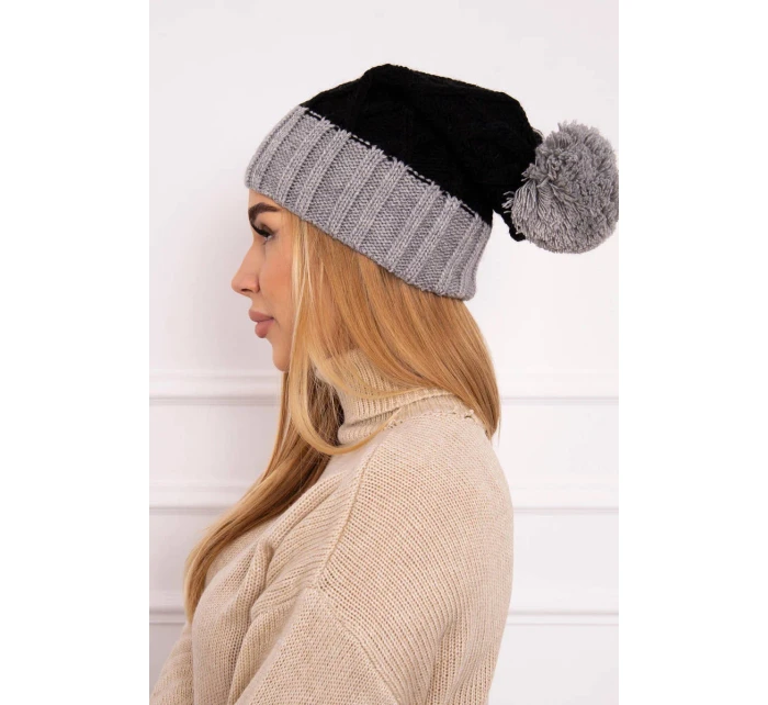 Milano fleecová čiapka K203 čierna+sivá