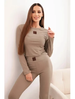 Dámská bavlněná souprava s dlouhým rukávem a legínami fango