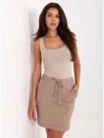 Spódnica RV SD model 21295518 1.06 ciemny bezowy - FPrice Spódnica RV SD model 21295518 1.06 ciemny bezowy - FPrice