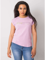 Svetlo fialové plus size tričko so záplatami