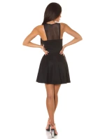 Dámske sexy mini šaty s priehľadným výstrihom 50226 Čierna - KouCla