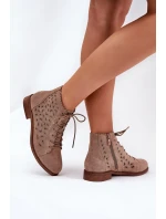 Dámské kotníkové boty model 22010080 Béžová - S.Barski