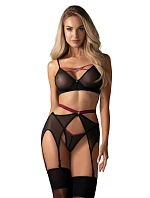 Dámsky sexy set Novenes 3-dielny set Black - Obsessive