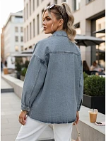 Dámska svetlomodrá džínsová košeľová bunda FashionStreet TY5690 Dámska svetlomodrá džínsová košeľová bunda FashionStreet TY5690