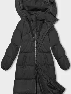 Dlouhá černá hrubší dámská bunda s kapucí model 21246152 - J.STYLE