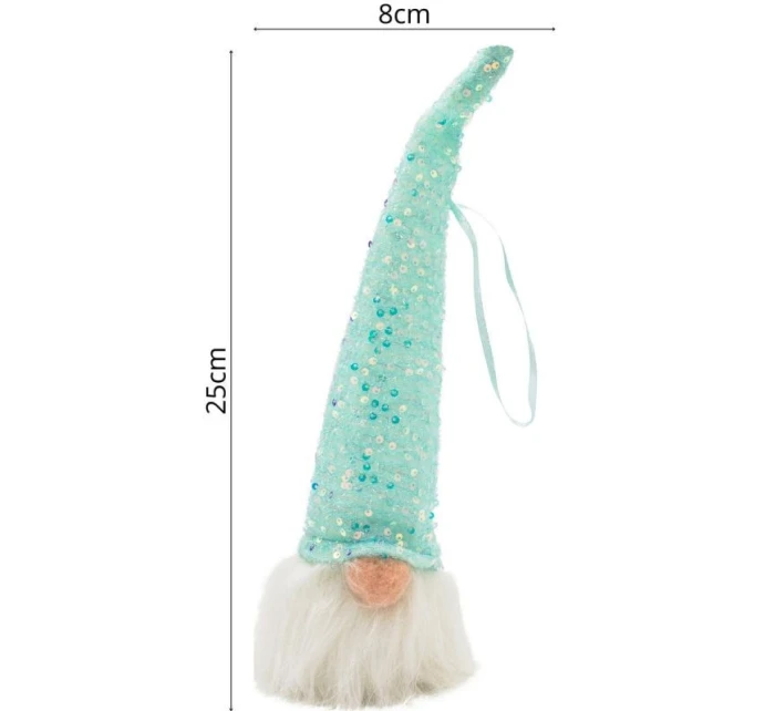 DEKORATÍVNE VIEDOL SANTA CLAUS 25CM MODRÁ