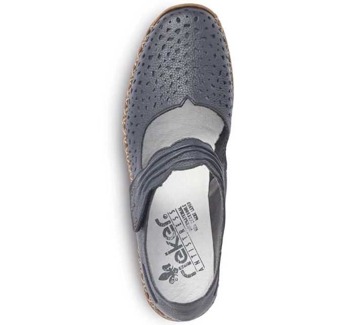 W model 22008934 tmavě modrá kožená polobotka - Rieker