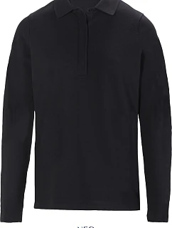 LSL Women Dámské těžké piqué polo s dlouhým rukávem deep black model 22442419 - NEOBLU
