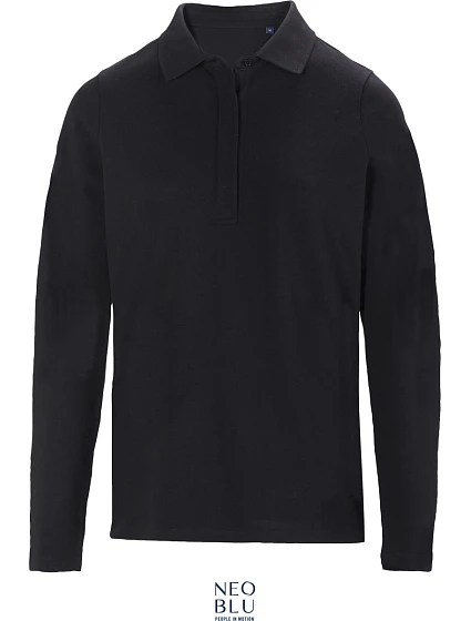NEOBLU Owen LSL Women Dámske polo s hrubým piqué vzorom a dlhými rukávmi 24.4397 deep black