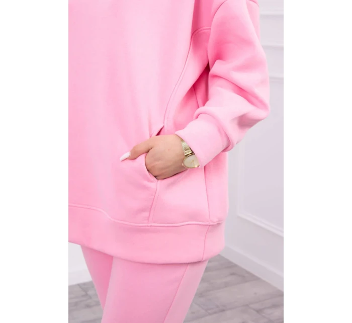 Zateplený set s mikinou s kapucňou svetlo ružový Zateplený set s mikinou s kapucňou svetlo ružový