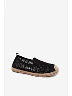 Dámske čipkované espadrilky z látky Black Candessa