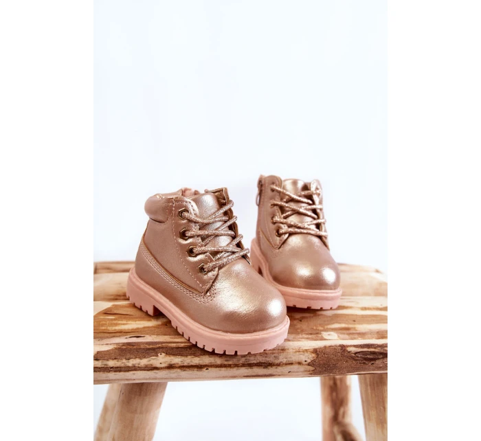 Dziecięce Trapery Botki Złoty Róż Dexter