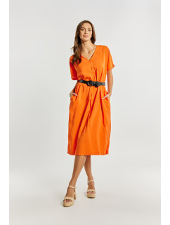 Monnari Šaty Viskózové šaty s opaskom Oranžová