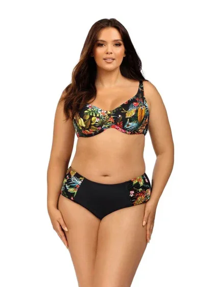 Dámské dvoudílné plavky  černé s květy  model 18905441 - Lorin
