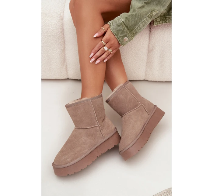 Dámské sněhule model 21949081 hnědé - SWEET SHOES