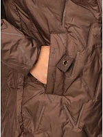 Kurtka damska przejściowa pikowana z kapturem brązowa model 22342146 - FashionStreet Kurtka damska przejściowa pikowana z kapturem brązowa model 22342146 - FashionStreet