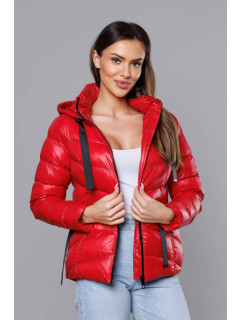 Krátka červená dámska zimná bunda (23066-(270)(1))