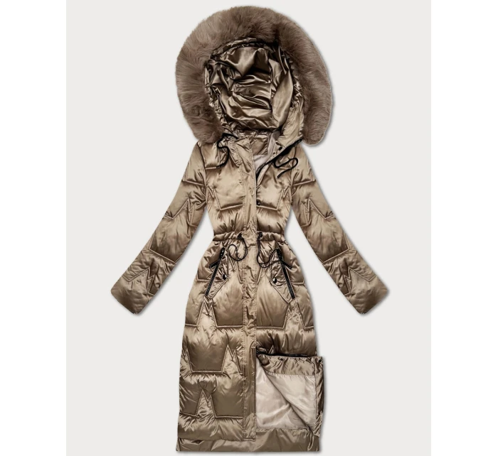 Zimowa kurtka damska ze w ciemny beżowy model 21731658 - S'WEST Zimowa kurtka damska ze w ciemny beżowy model 21731658 - S'WEST