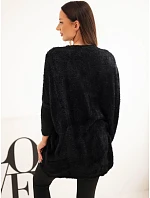 Dámský svetr Plus Size s výstřihem do V černý Dámský svetr Plus Size s výstřihem do V černý