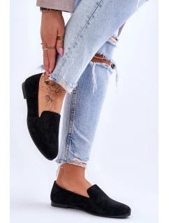 Semišové pohodlné mokasíny Černá model 21615648 - S.Barski