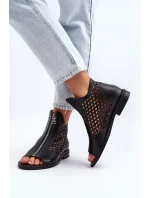 Kožené sandály na zip model 21649674 - Zazoo