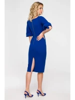 model 17819972 Zavinovací šaty s rukávy královská modř - Makover