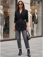 Jeansy damskie mom fit z wysokim stanem szare FashionStreet UY3114 Jeansy damskie mom fit z wysokim stanem szare FashionStreet UY3114
