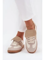 Niskie Sneakersy Damskie Z Wywiniętym Językiem Beżowe Ardira Niskie Sneakersy Damskie Z Wywiniętym Językiem Beżowe Ardira