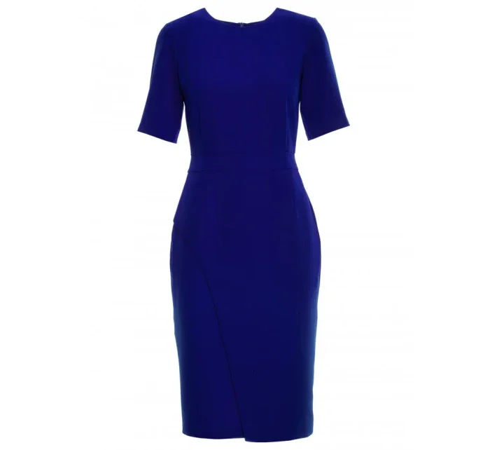 S317 Puzdrové šaty s dvojitým predným dielom - kráľovská modrá