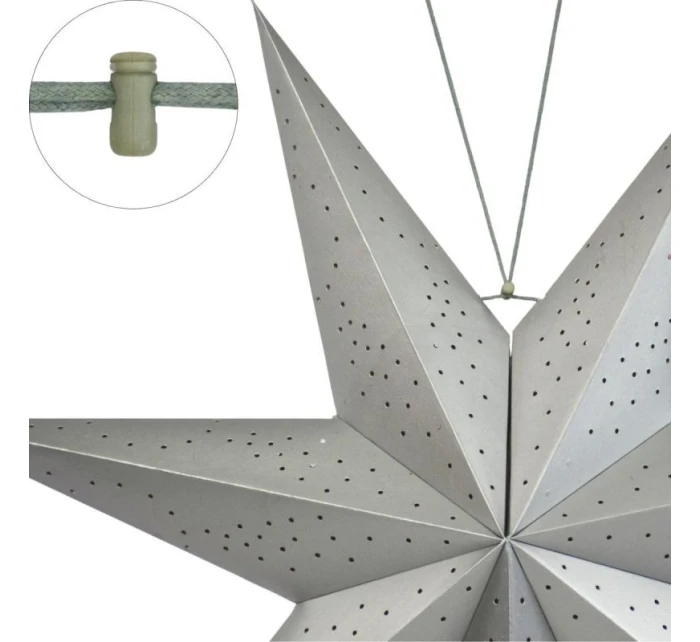 PAPIEROVÉ ZÁVESNÉ DEKORAČNÉ HVIEZDY 75 cm strieborné detské