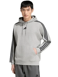 Pánská mikina adidas Essentials 3-Stripes French Terry Hoodie, šedá, KY4202