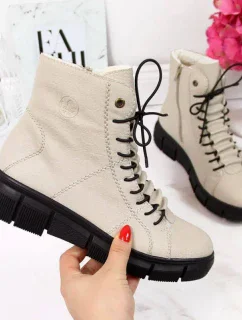 Rieker W X3428 béžové zateplené topánky