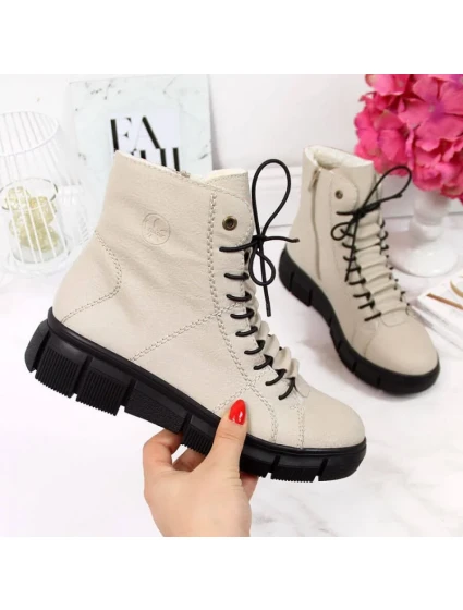 Rieker W X3428 béžové zateplené topánky