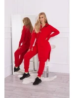 Súprava mikín s dlhšími stranami červená