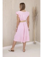 šaty s volánikmi svetloružové